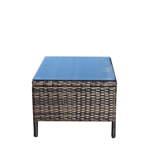 Outdoor Patio Furniture Sets 3 Piece Conversation Set Wicker Ratten Sectional Sofa With Seat CushionsBeige Cushion