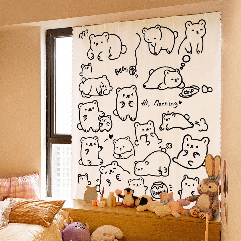 A6L Velcro Curtain Punch-free Ins New Bedroom Girl Adhesive All Sunshading Simple Self-adhesive