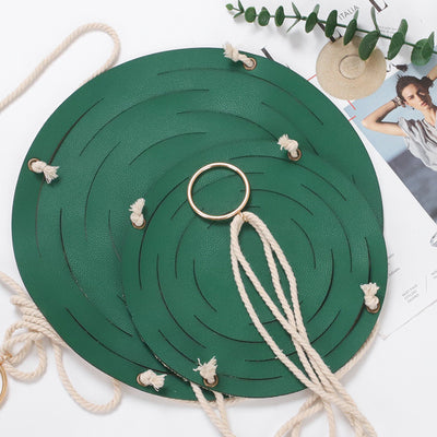 Leather Hanger Basket Macrame Wall Hanging Planter Shelf Decorative Flower Pot Holder Boho Home Decor for Small Plants