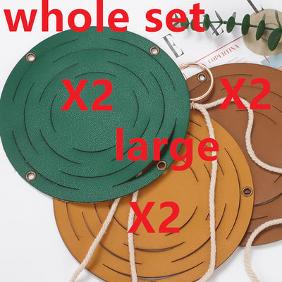 Leather Hanger Basket Macrame Wall Hanging Planter Shelf Decorative Flower Pot Holder Boho Home Decor for Small Plants