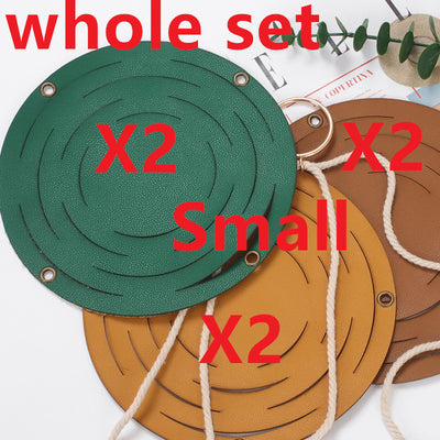 Leather Hanger Basket Macrame Wall Hanging Planter Shelf Decorative Flower Pot Holder Boho Home Decor for Small Plants