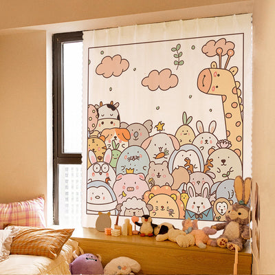A6L Velcro Curtain Punch-free Ins New Bedroom Girl Adhesive All Sunshading Simple Self-adhesive