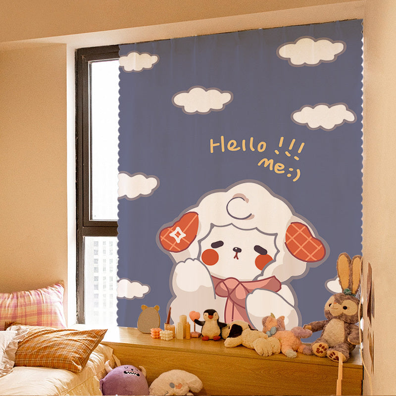 A6L Velcro Curtain Punch-free Ins New Bedroom Girl Adhesive All Sunshading Simple Self-adhesive