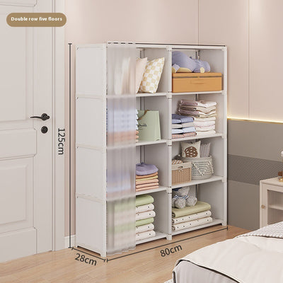 Dust-proof Wardrobe Household Bedroom Storage Cabinet Combination Locker Small Wardrobe Storage Rack