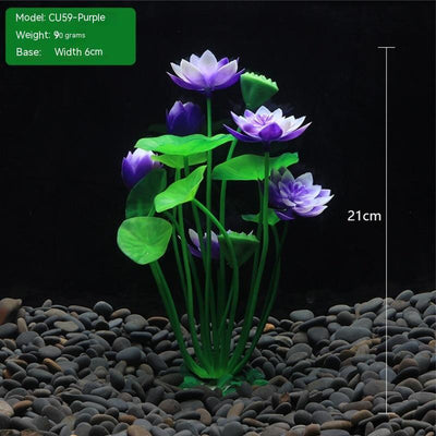 Fish Tank Landscaping Lotus Flowers Water Plants And Simulated Plants