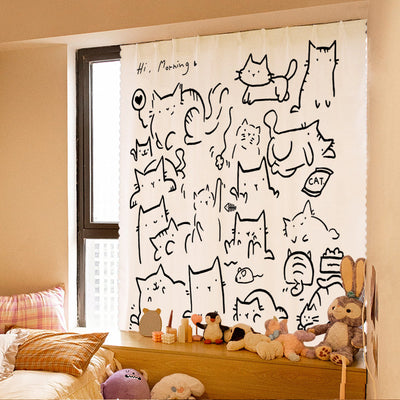 A6L Velcro Curtain Punch-free Ins New Bedroom Girl Adhesive All Sunshading Simple Self-adhesive