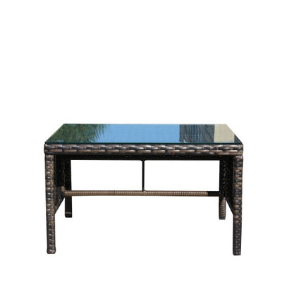 Outdoor Patio Furniture 1 Coffee Table With Clear Tempered Glass